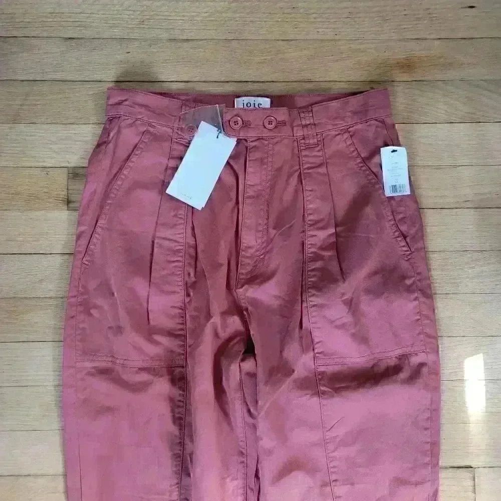 Joie Shore Cotton Burnt Clay Trouser Pants Size 10 - Picture 5 of 10